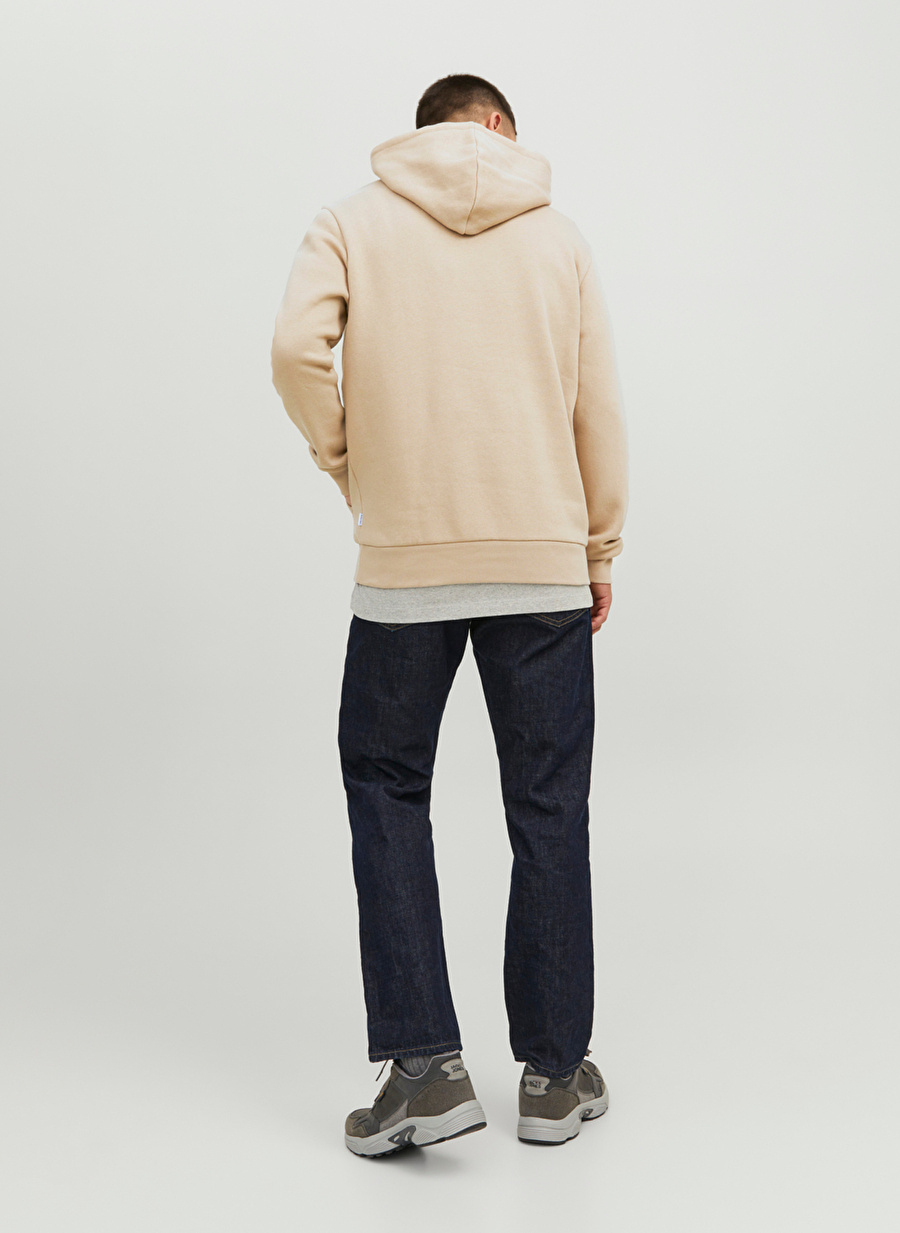 Jack & Jones Kapüşon Yaka Bej Erkek Sweatshırt 12233599_JJECORP LOGO SWEAT HOOD PL_2