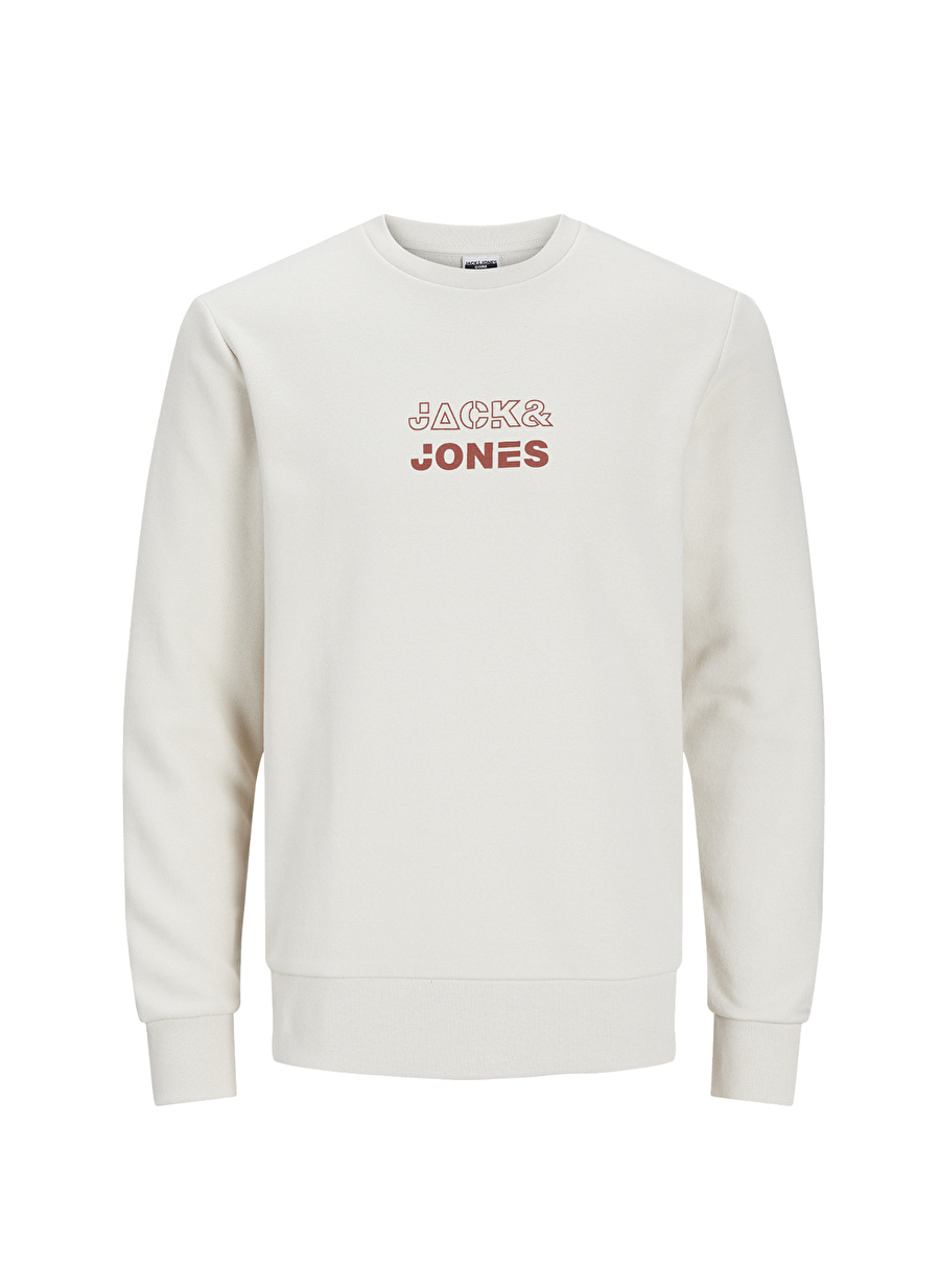 Jack & Jones Yuvarlak Yaka Krem Erkek Sweatshırt 12225139_JCORIZ SWEAT CREW NECK