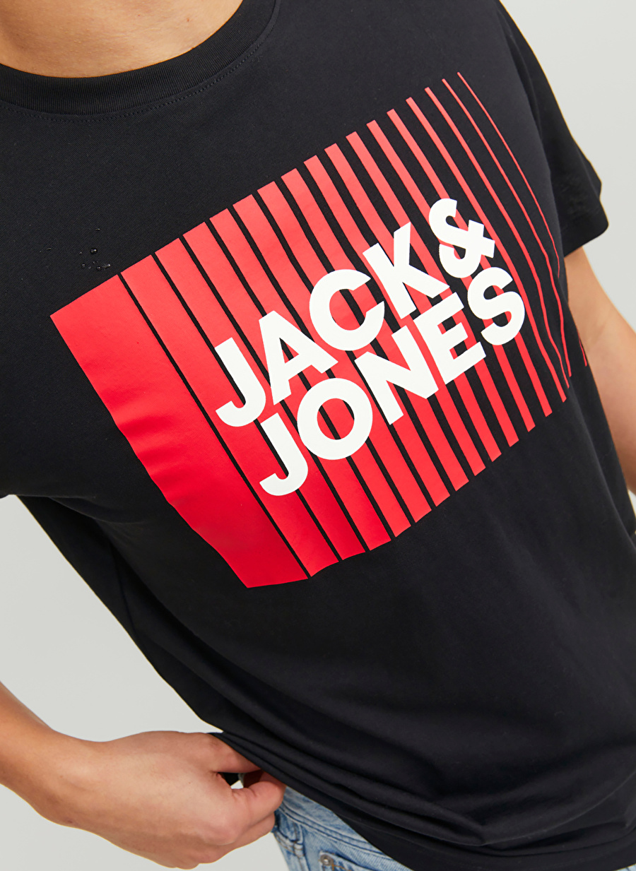 Jack & Jones Yuvarlak Yaka Siyah Erkek T-Shirt 12233999_JJECORP LOGO TEE PLAY SS O_1