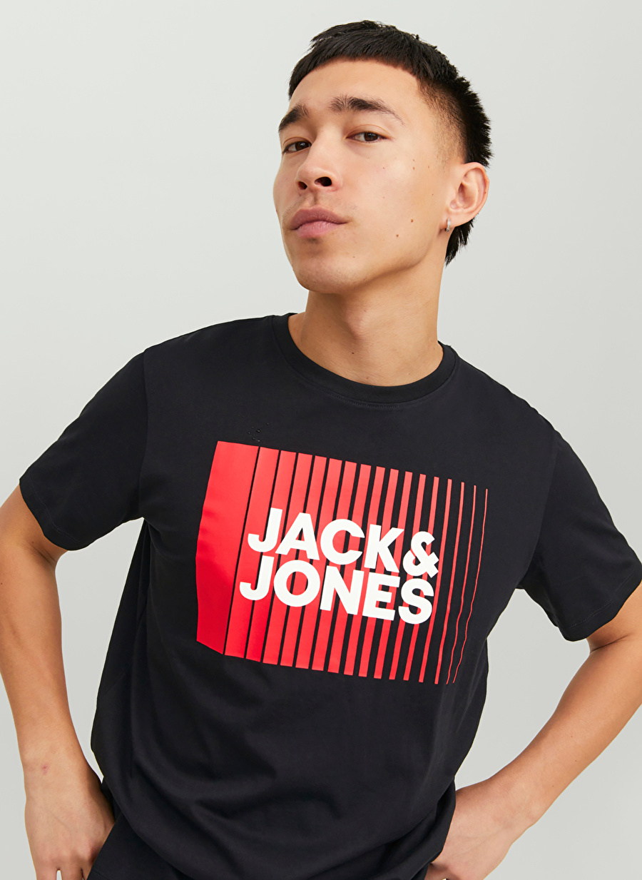 Jack & Jones Yuvarlak Yaka Siyah Erkek T-Shirt 12233999_JJECORP LOGO TEE PLAY SS O_4