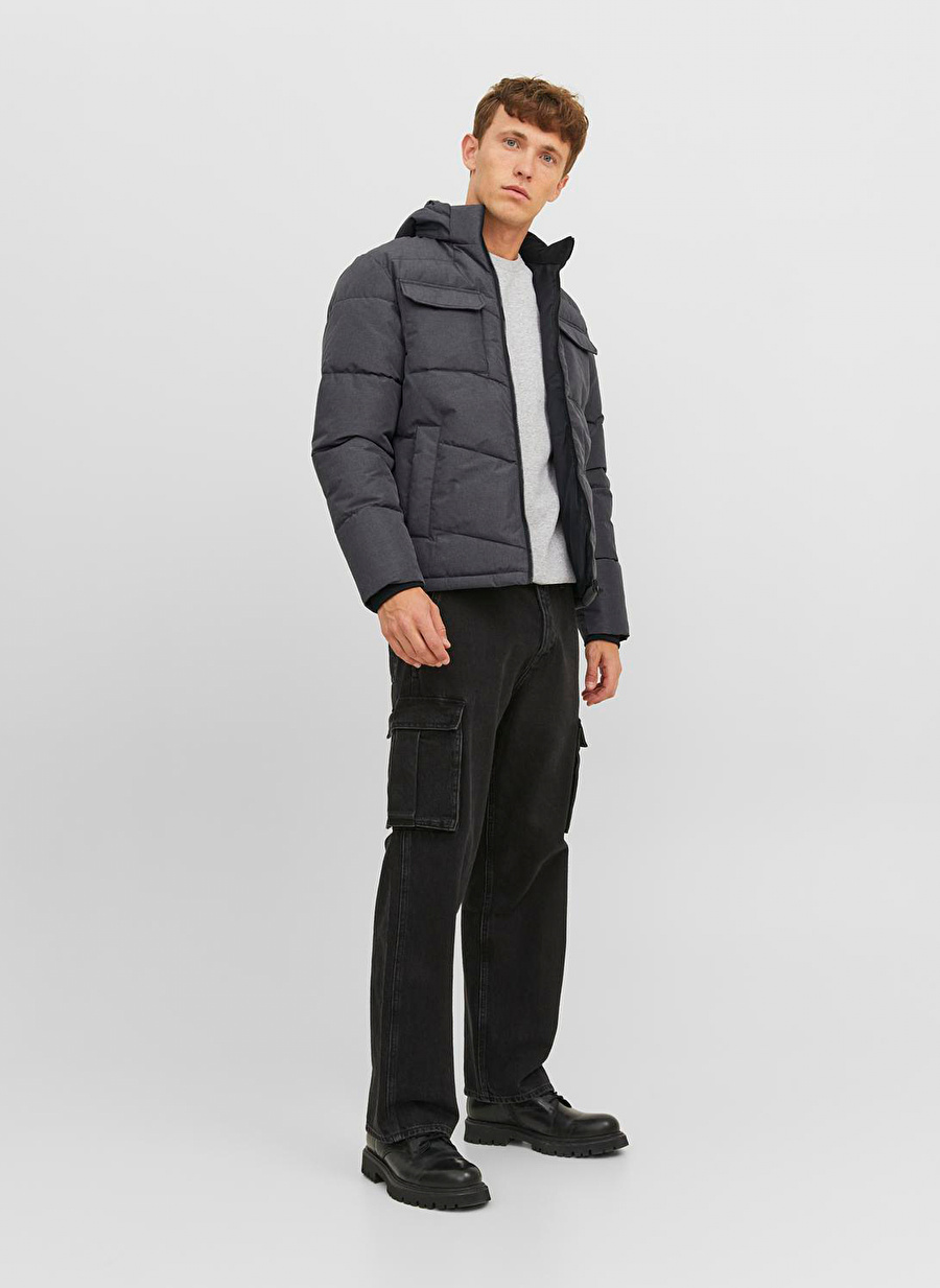 Jack & Jones Koyu Gri Erkek Mont 12236044_JJMASON PUFFER JACKET SN