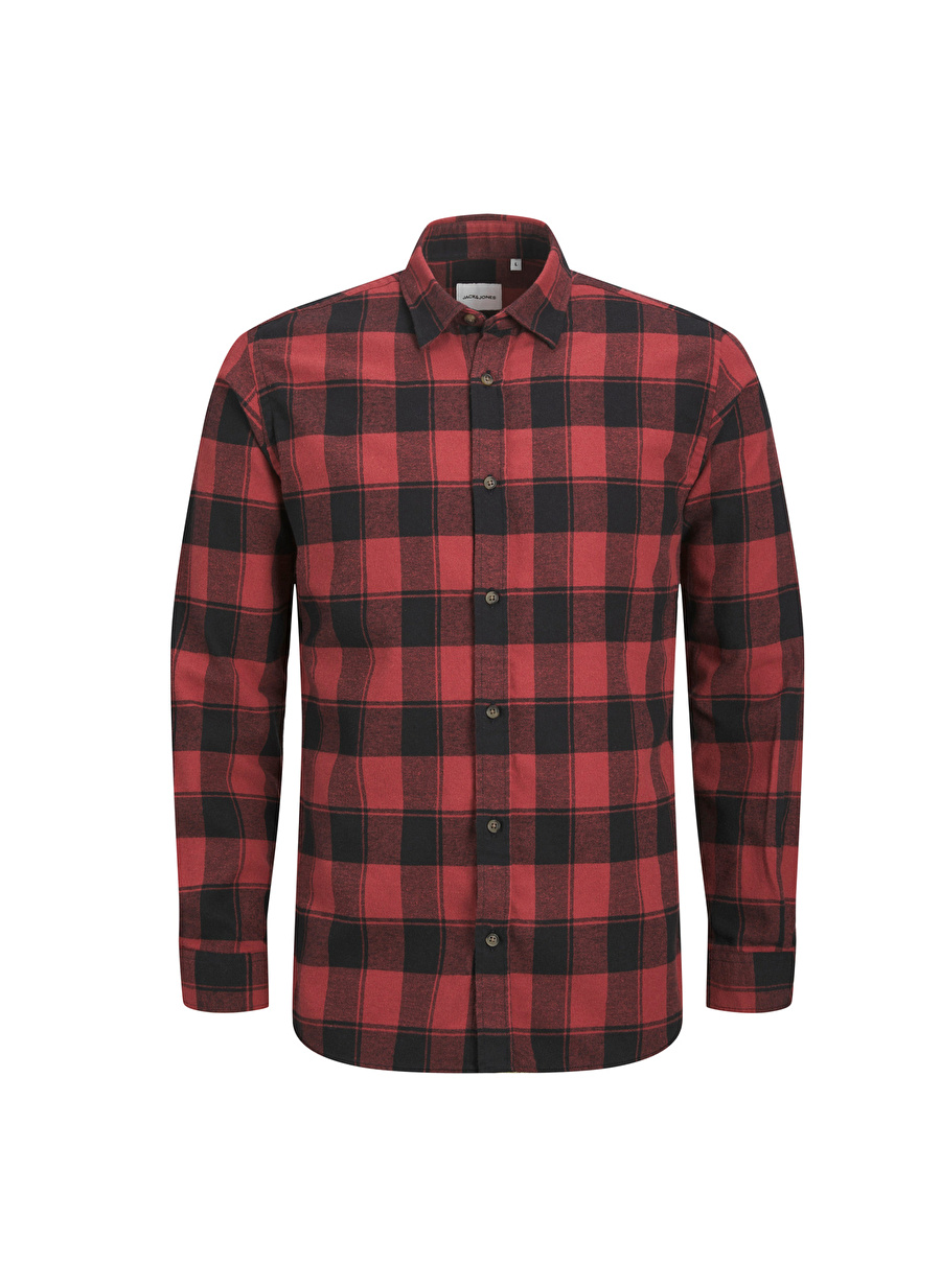 Jack & Jones Slim Fit Kırmızı Erkek Gömlek 12236873_JJPLAIN FALL BUFFALO SHIRT