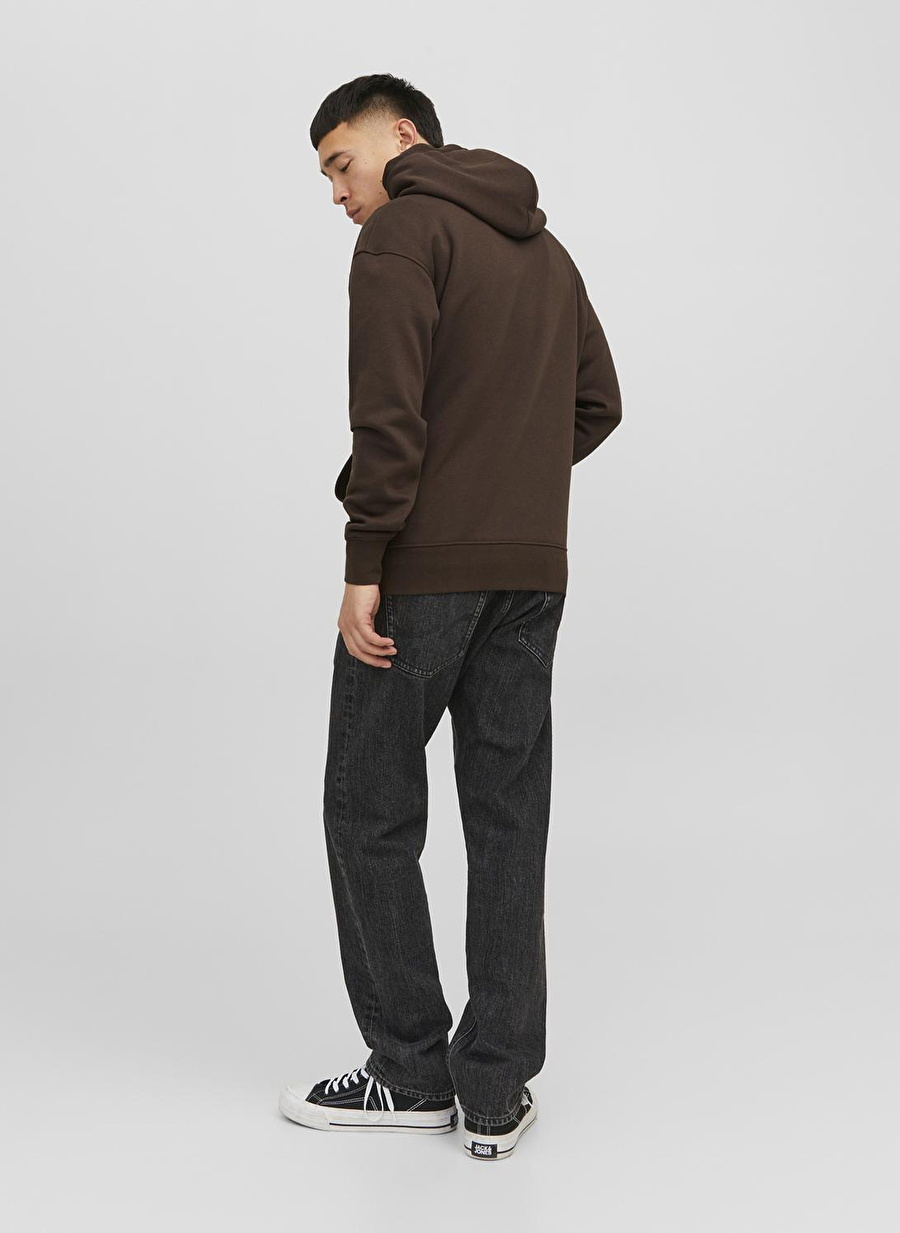 Jack & Jones Kapüşon Yaka Kahve Erkek Sweatshırt 12241687_JORVESTERBRO SWEAT HOOD NO_5