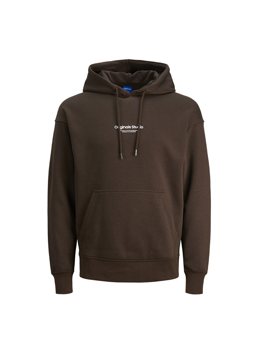 Jack & Jones Kapüşon Yaka Kahve Erkek Sweatshırt 12241687_JORVESTERBRO SWEAT HOOD NO_6