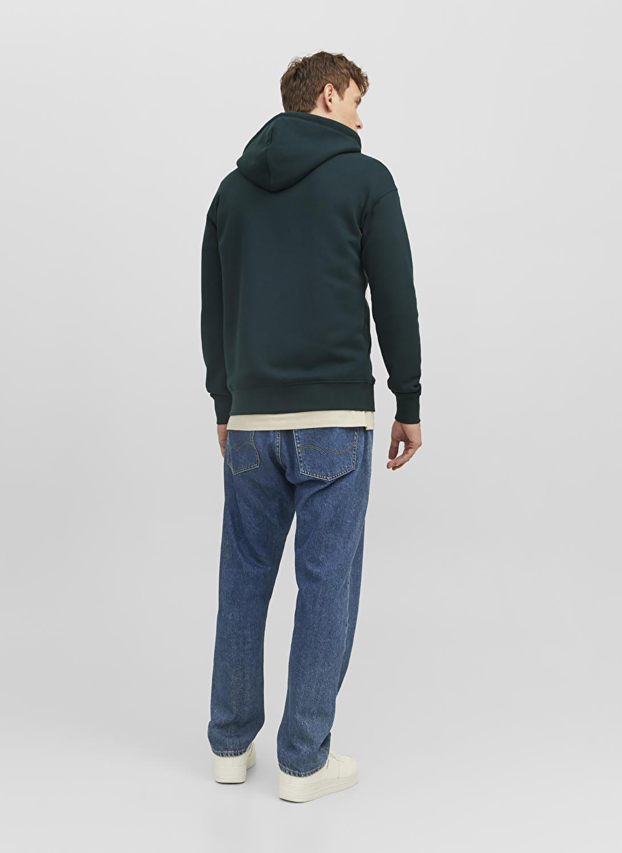 Jack & Jones Kapüşon Yaka Koyu Yeşil Erkek Sweatshırt 12241691_JORVESTERBRO SWEAT ZIP HOO