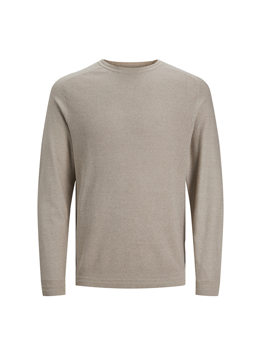 Jack & Jones Bisiklet Yaka Standart Taş Erkek Kazak 12240711_JPRBLAANDERSON KNIT STRUCT_3