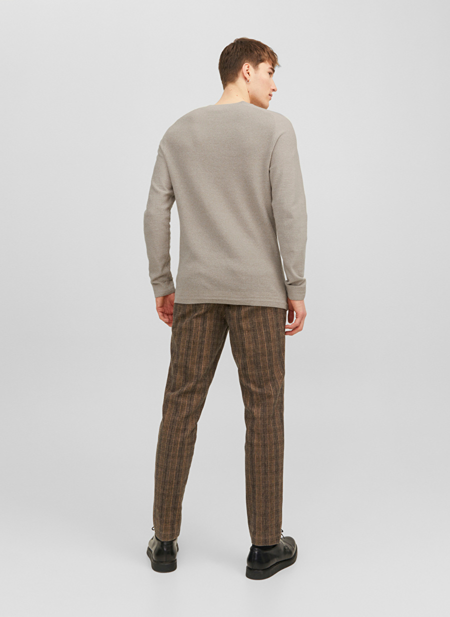 Jack & Jones Bisiklet Yaka Standart Taş Erkek Kazak 12240711_JPRBLAANDERSON KNIT STRUCT_5