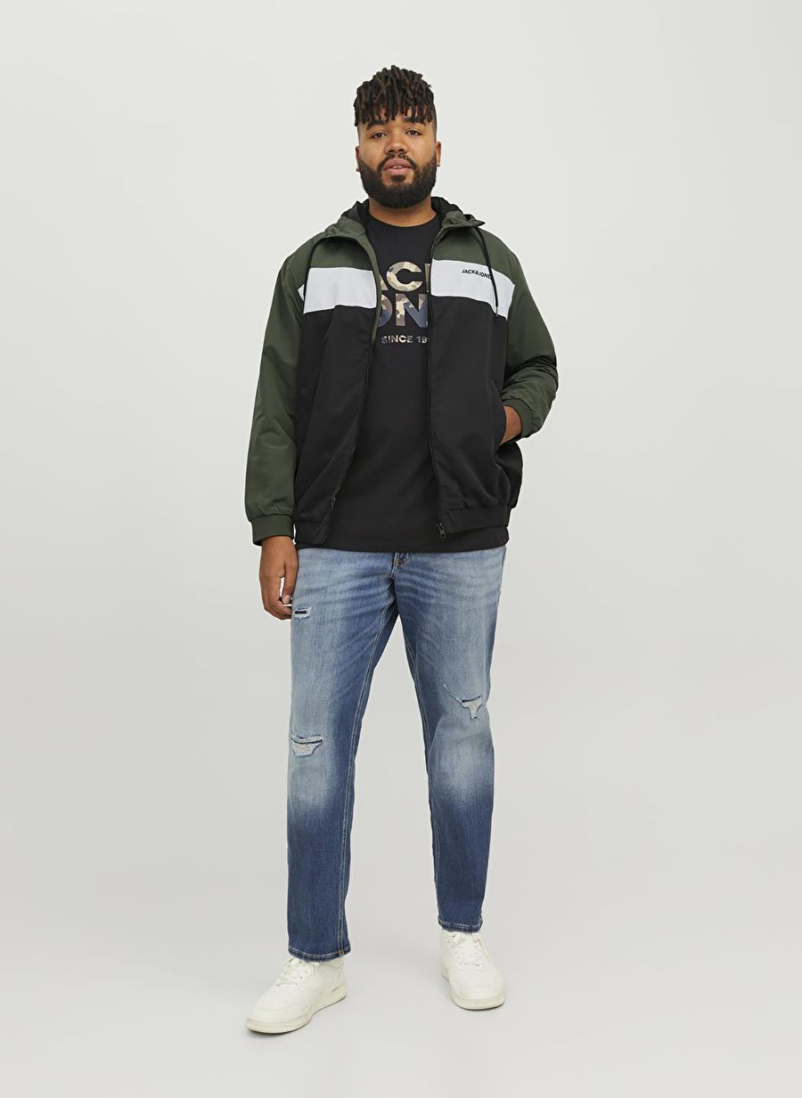 Jack & Jones Standart Koyu Yeşil Erkek Ceket 12243517_JJERUSH HOOD BOMBER NOOS P