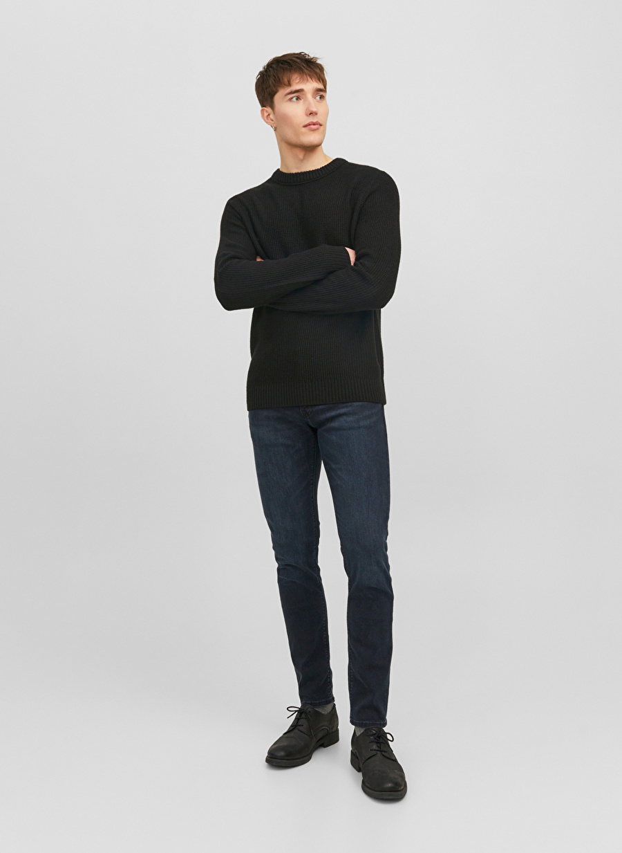 Jack & Jones Bisiklet Yaka Standart Siyah Erkek Kazak 12243116_JORKYLE KNIT CREW NECK_5