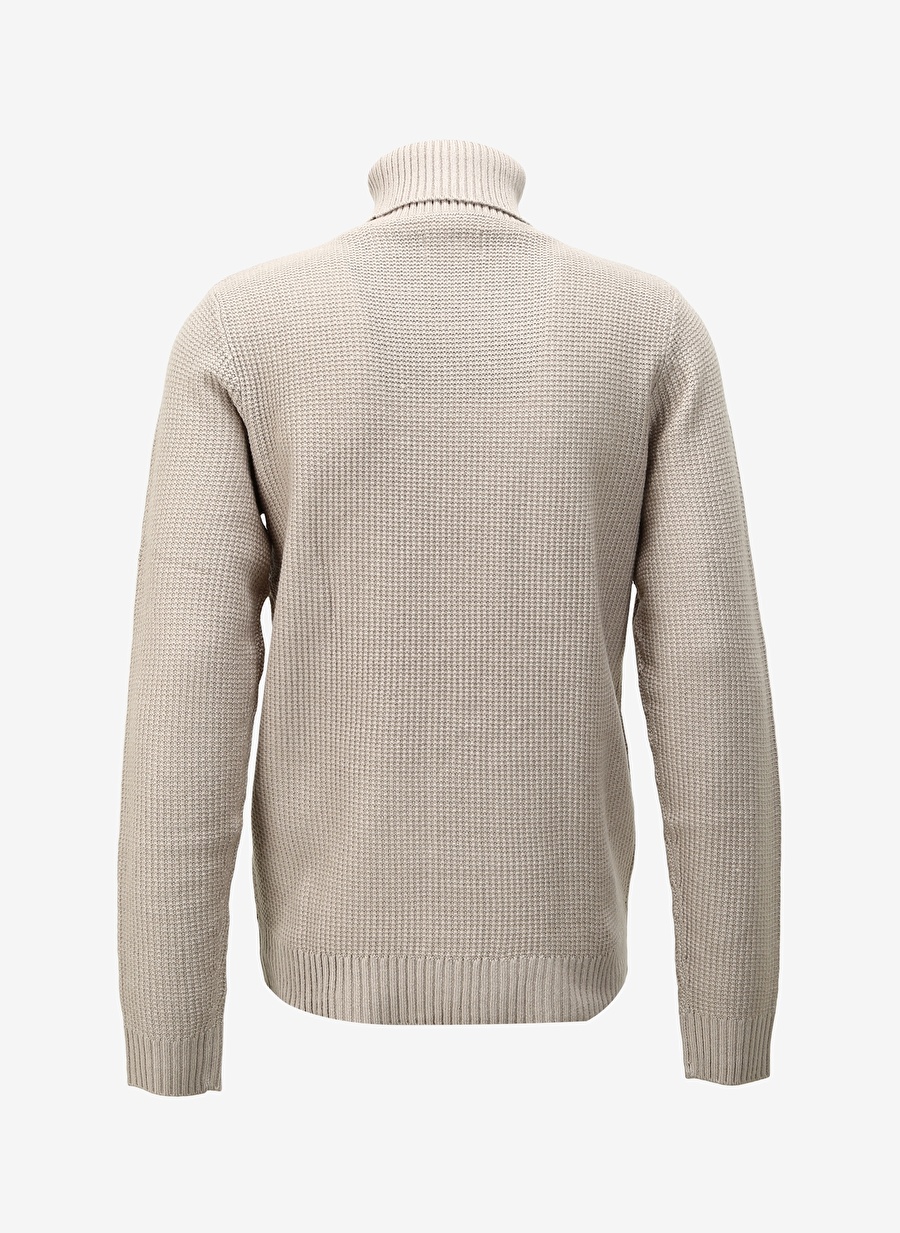 Jack & Jones Dik Yaka Standart Krem Erkek Kazak 12243119_JORKYLE KNIT ROLL NECK_1