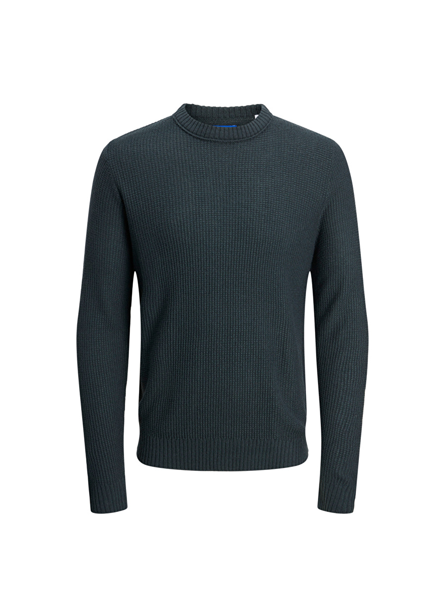 Jack & Jones Bisiklet Yaka Standart Koyu Yeşil Erkek Kazak 12243116_JORKYLE KNIT CREW NECK