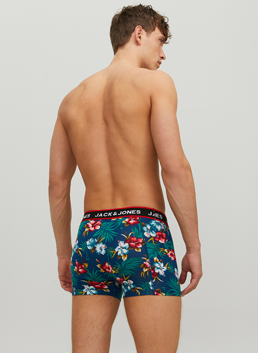 Jack & Jones Lacivert Erkek Boxer 12250980_JACRED FLOWER TRUNK