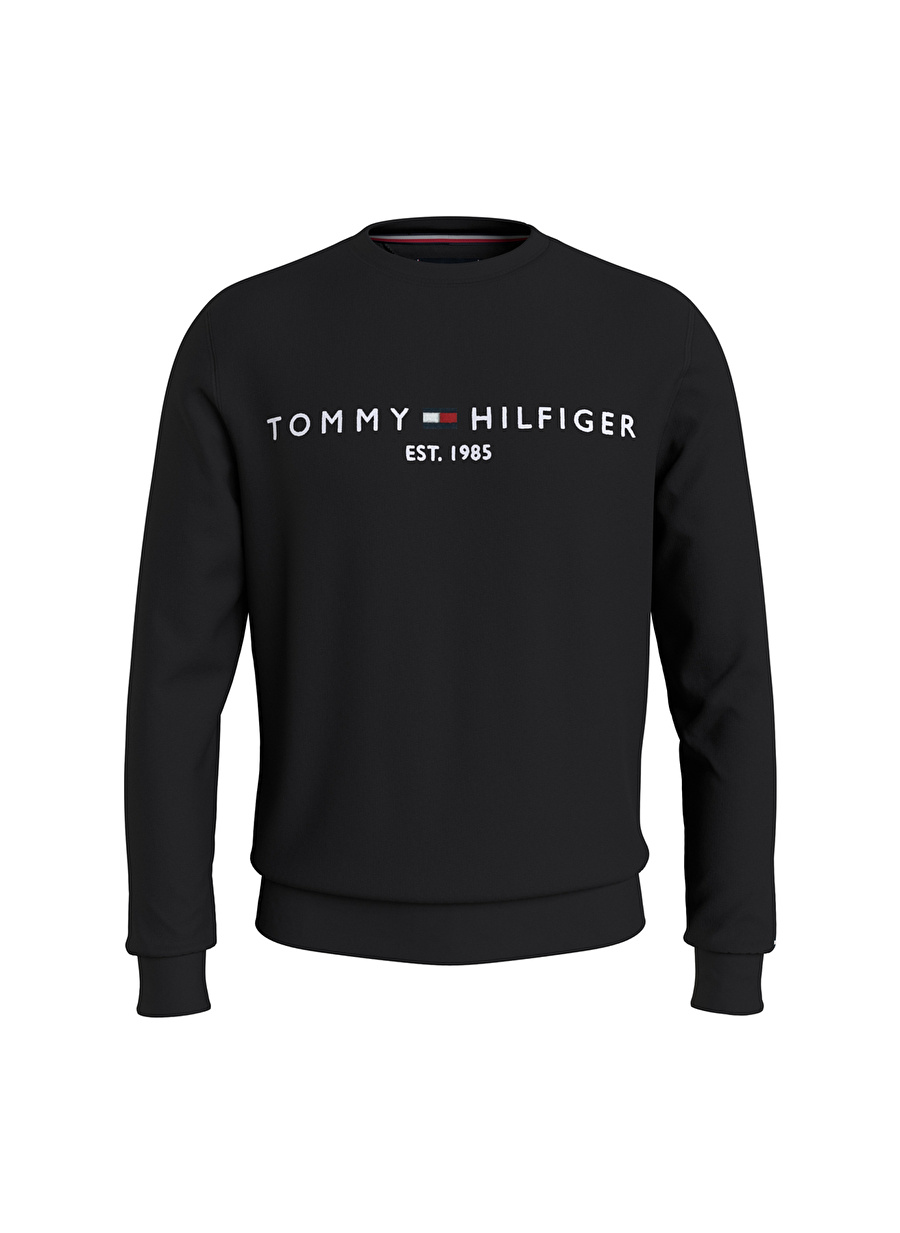 Tommy Hilfiger Bisiklet Yaka Siyah Erkek Sweatshırt MW0MW11596BDS