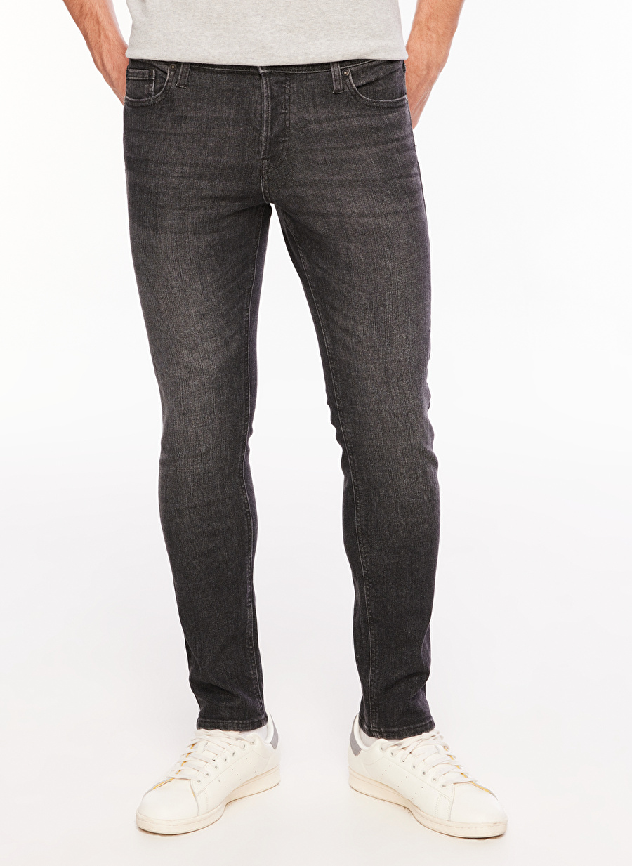 Jack & Jones 12243595_JJIGLENN JJORIGINAL SQ 270 Siyah Erkek Düşük Bel Slim Fit Denim Pantolon_2