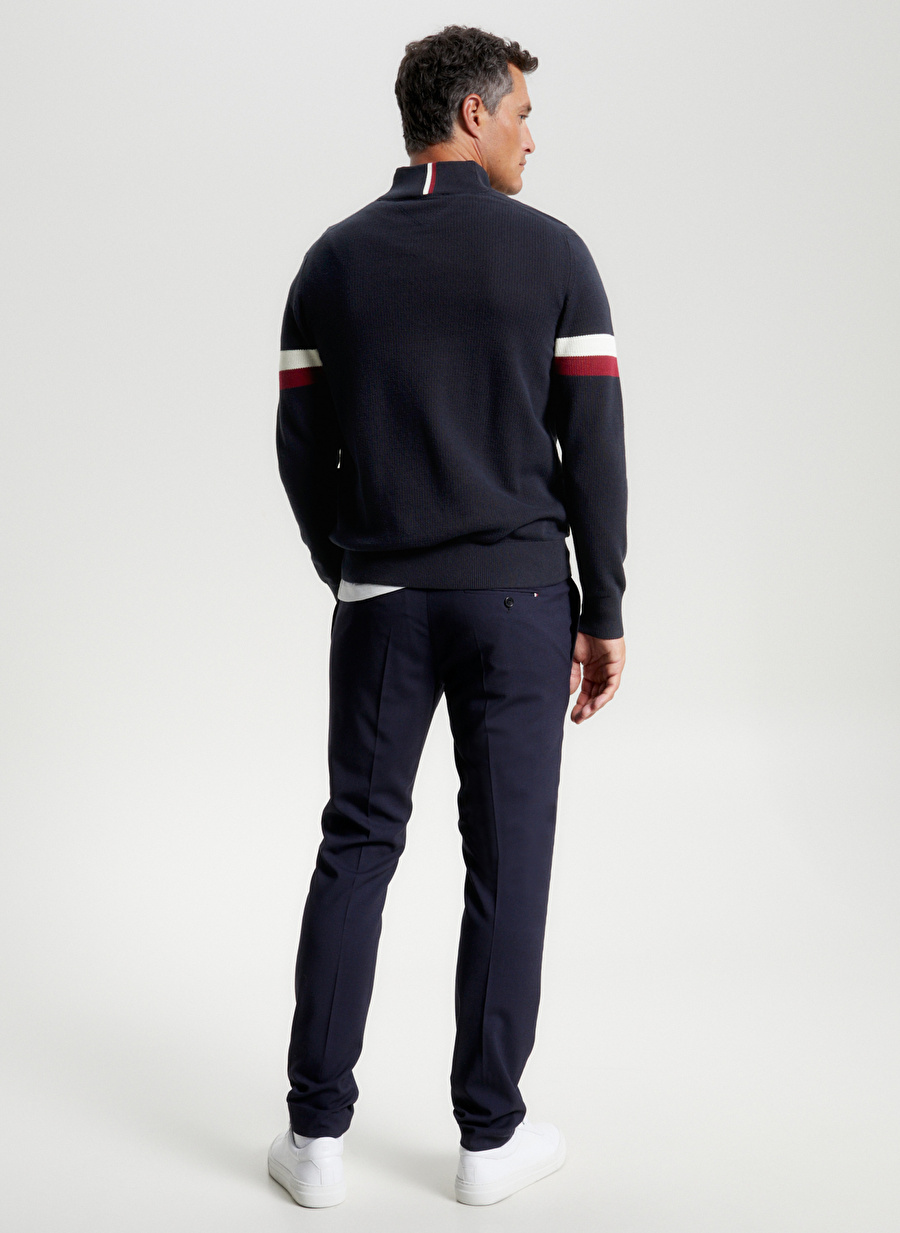 Tommy Hilfiger Mavi Erkek Bisiklet Yaka Slim Fit Kazak MW0MW31571DW5