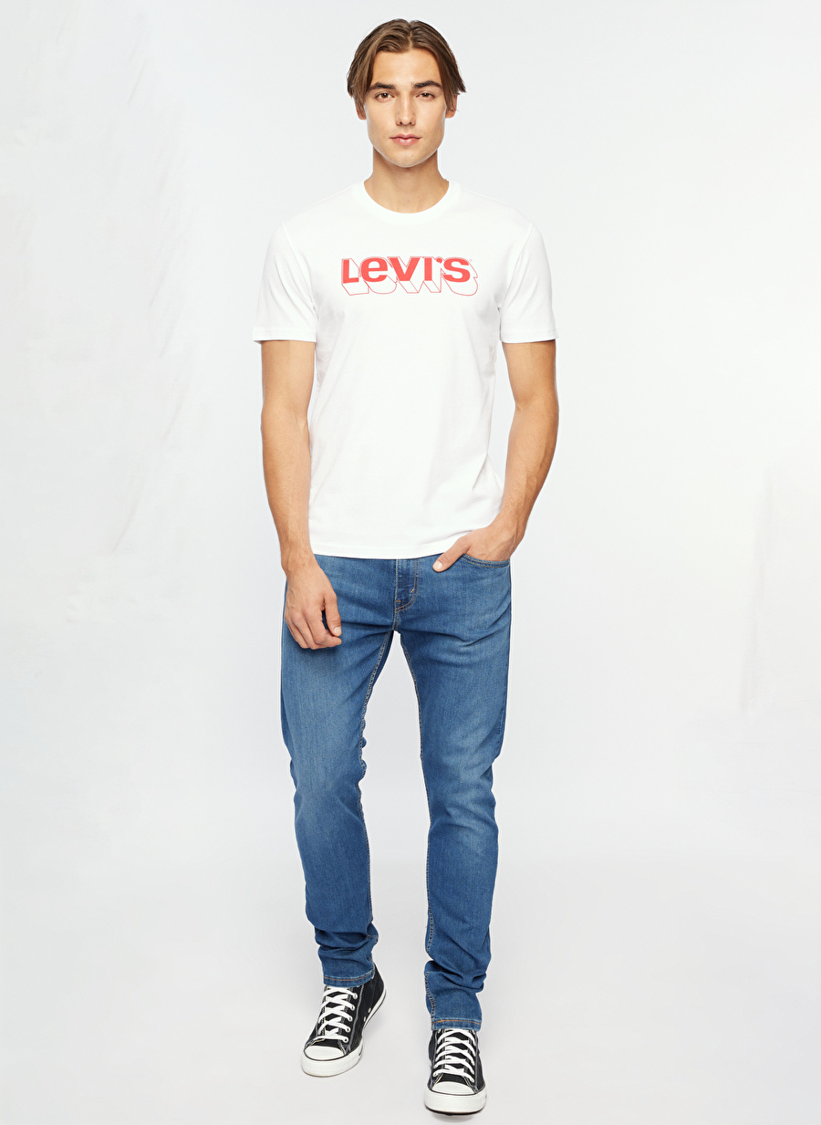 Levis Bisiklet Yaka Baskılı Beyaz Erkek T-Shirt 16960-1058_BLRMT GRAPHIC CRWNK T 1