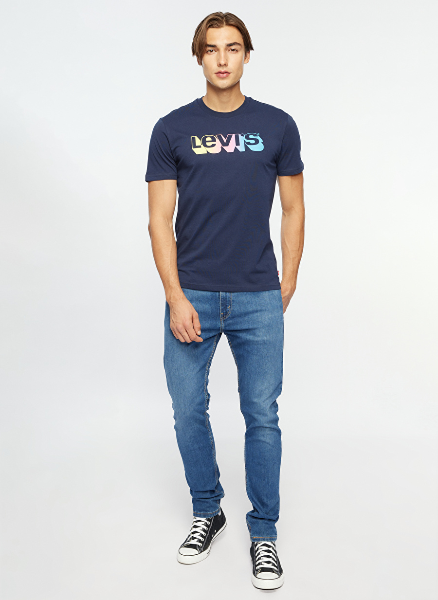 Levis Bisiklet Yaka Baskılı Mavi Erkek T-Shirt 16960-1074_BLRMT GRAPHIC CRWNK T 1