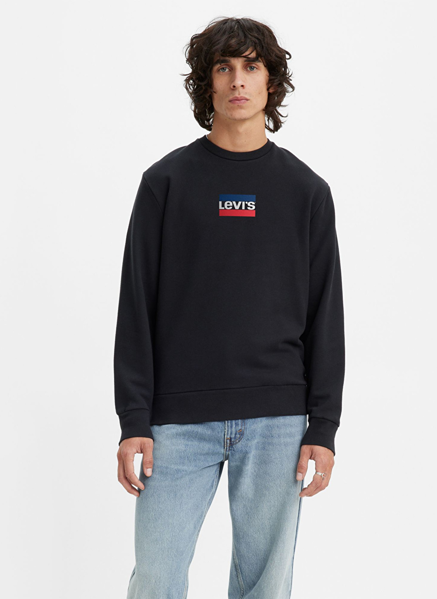 Levis Bisiklet Yaka Siyah Erkek Sweatshırt A2824-0007_LSET2 GRAPHIC CREW PIRAT