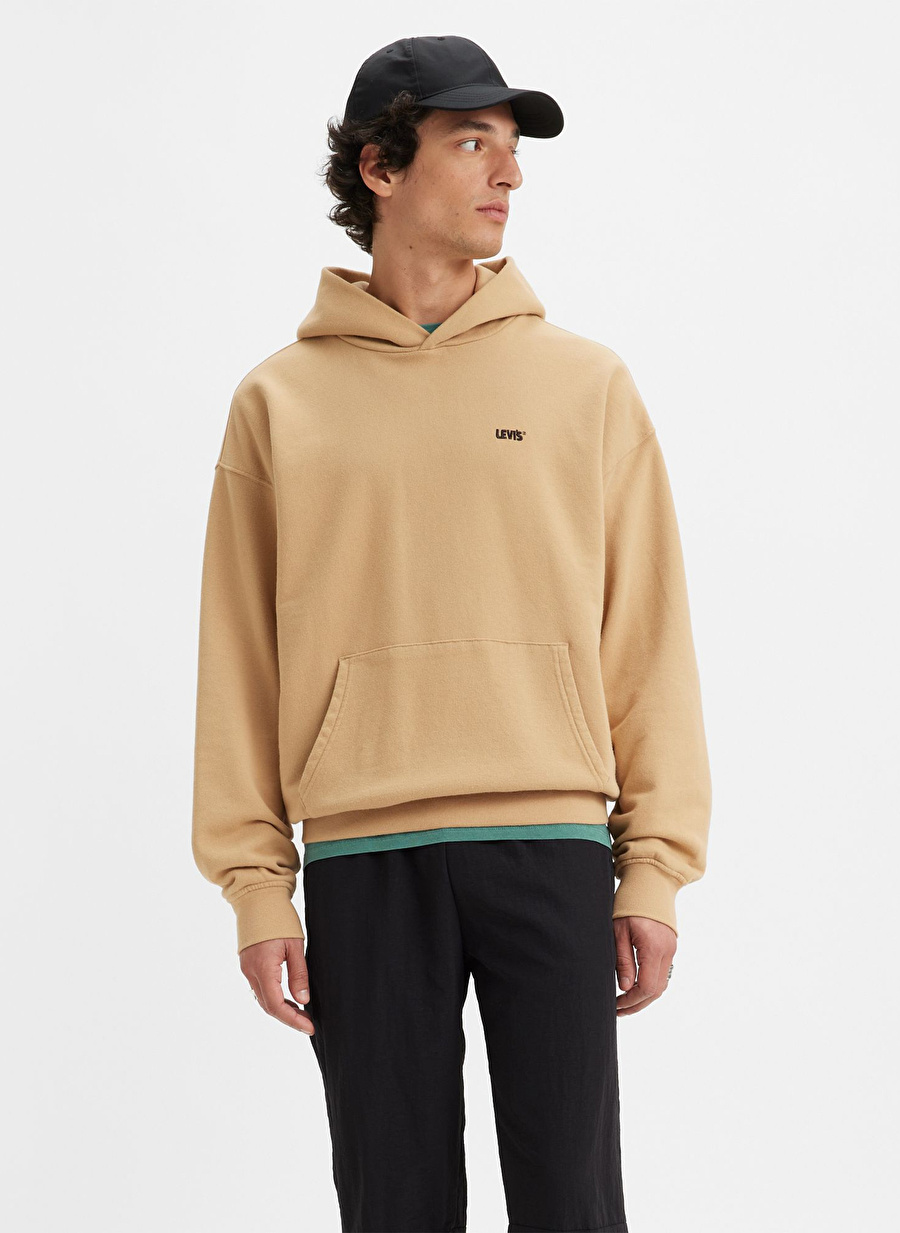 Levis Kapüşon Yaka Beyaz Erkek Sweatshırt A3767-0017_GOLD TAB HOODIE INCENSE