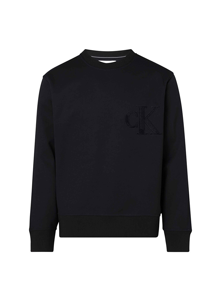 Calvin Klein Jeans Bisiklet Yaka Siyah Erkek Sweatshırt J30J323454BEH