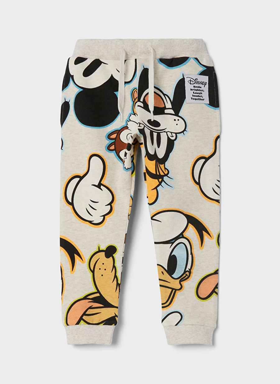 Name İt Krem Erkek Çocuk Uzun Lastikli Baskılı Eşofman Altı NMMJIMBO MICKEY SWE PANTS UNB WDI