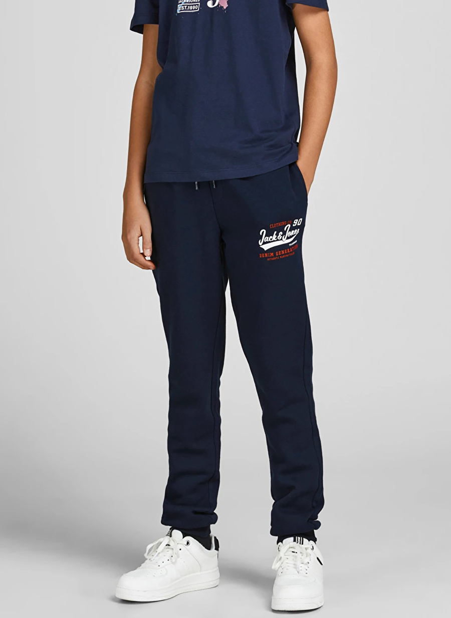 Jack & Jones Lacivert Erkek Çocuk Uzun Lastikli Baskılı Eşofman Altı JPSTLOGO SWEAT PANT 2 COL 22/23 NOO