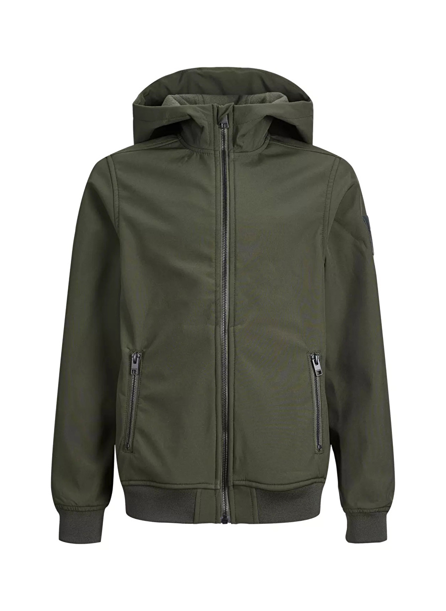 Jack & Jones Haki Erkek Çocuk Ceket JJEBASIC SOFTSHELL HOOD NOOS JNR