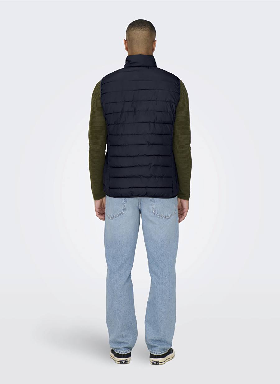 Only & Sons Lacivert Erkek Yelek ONSBRON QUILT VEST OTW VD