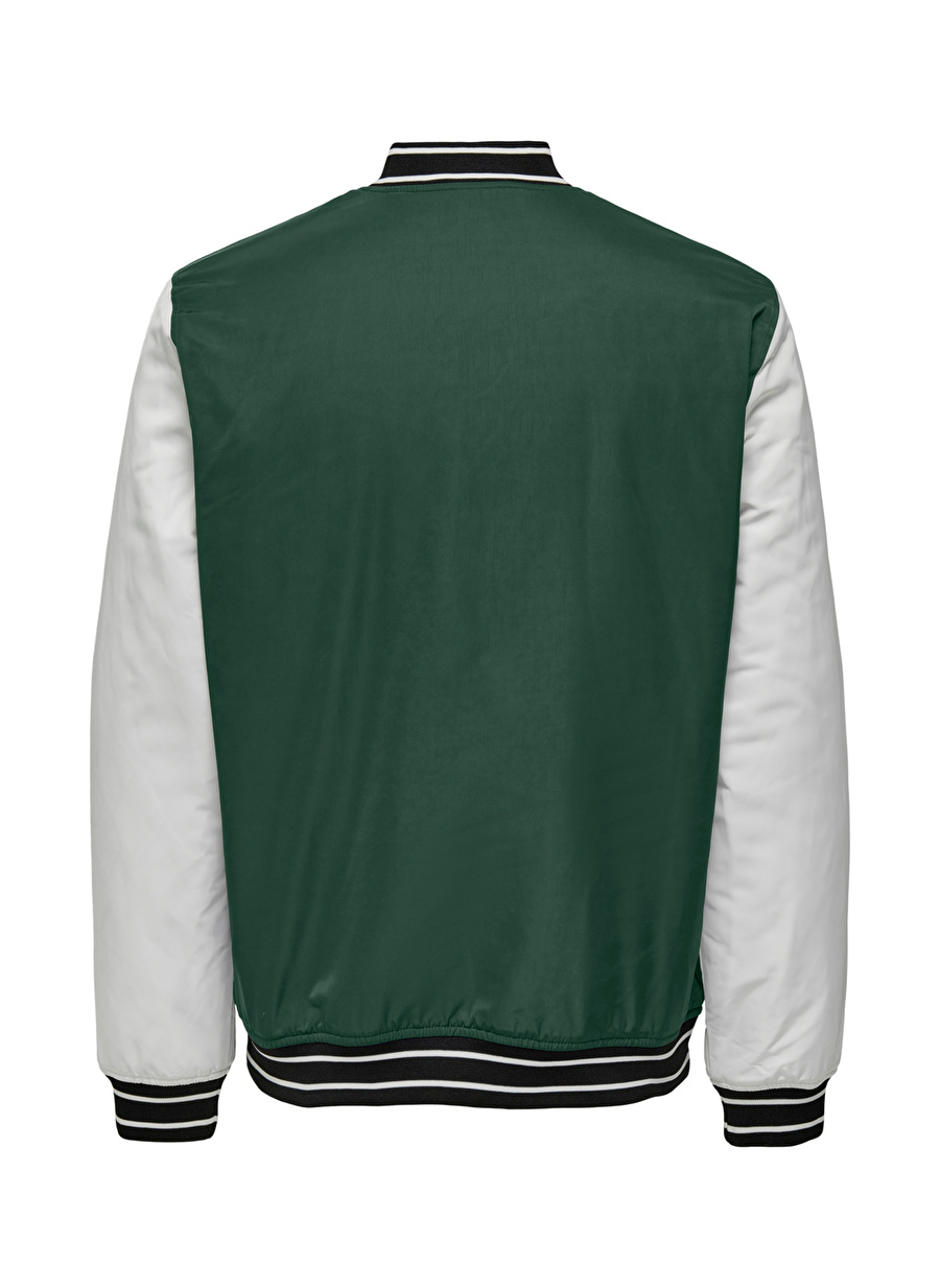 Only & Sons Koyu Yeşil Erkek Mont ONSLOUI VARSITY 23 JACKET OTW