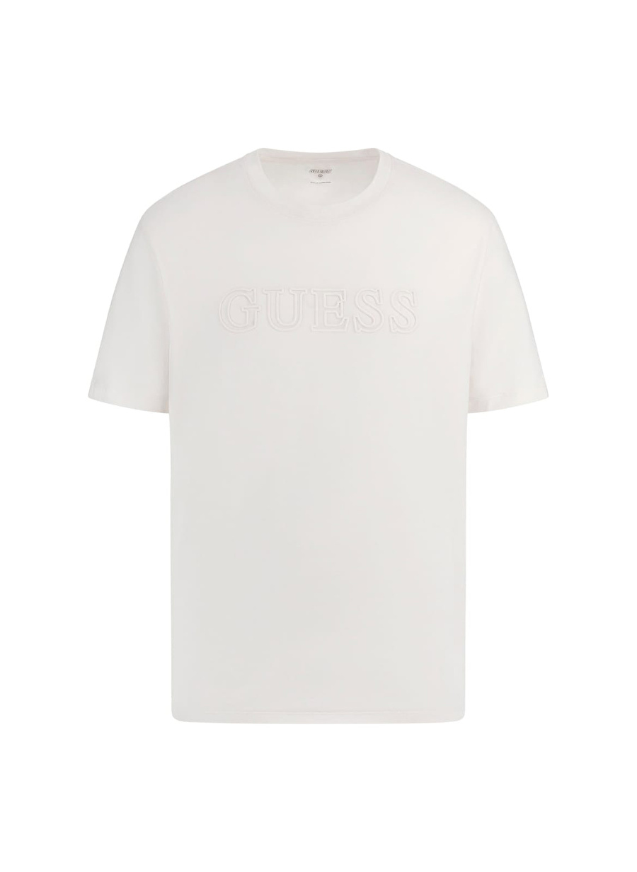 Guess Krem Erkek Bisiklet Yaka T-Shirt Z2YI11J1314SCFY-SS ALPHY  _2