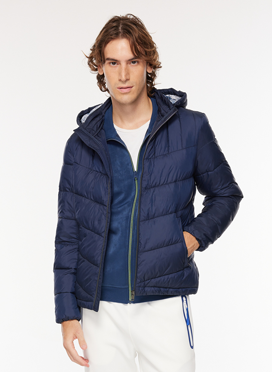 Guess Lacivert Erkek Mont SUPER LIGHT PUFFA JA - RECYCLED LIG