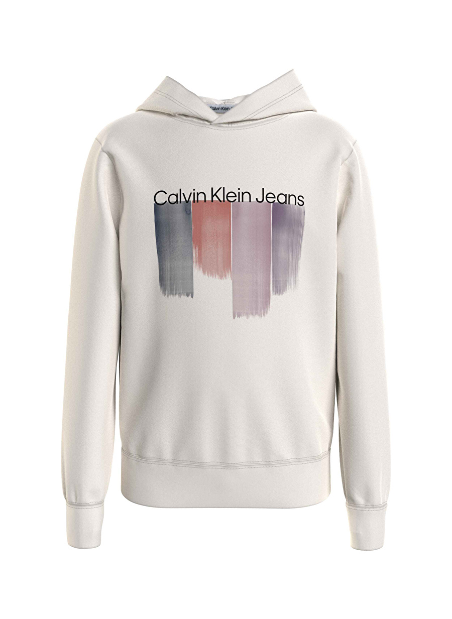 Calvin Klein Baskılı Erkek Çocuk Gri Sweatshırt IB0IB01696PGB