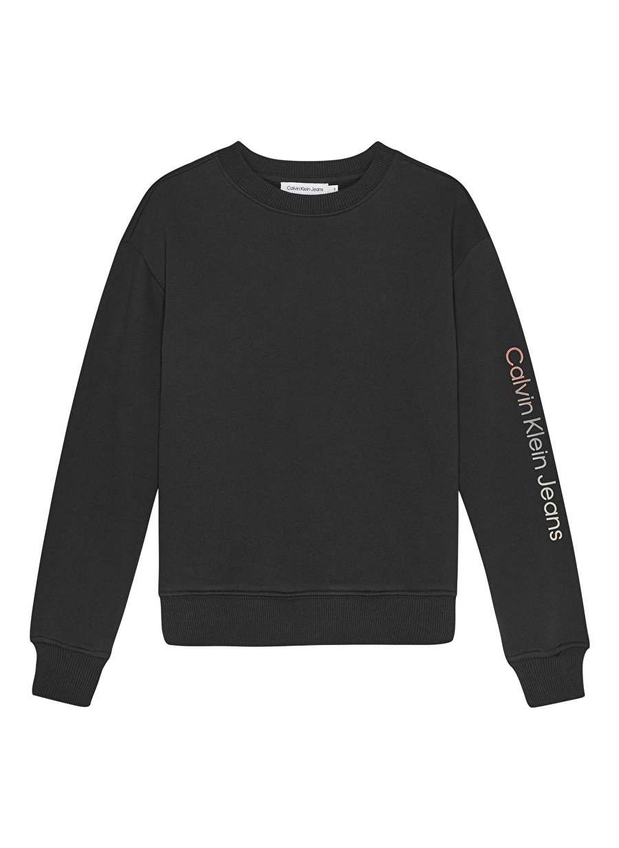 Calvin Klein Düz Erkek Çocuk Siyah Sweatshırt IU0IU00434BEH