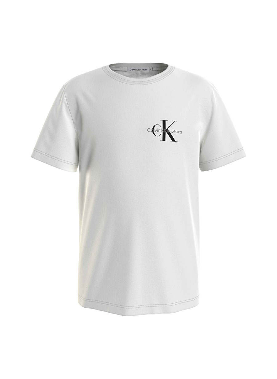 Calvin Klein Düz Beyaz Erkek Çocuk T-Shirt IB0IB01231YAF