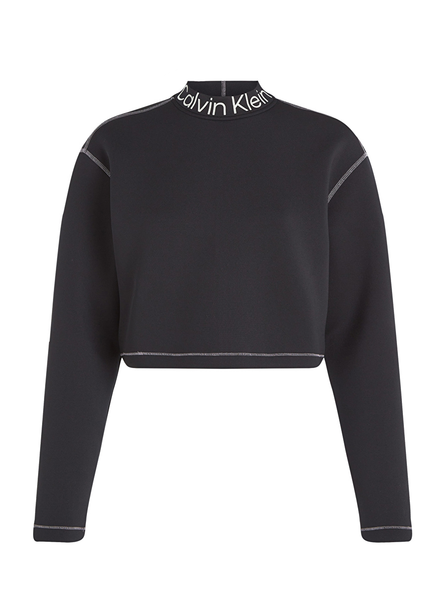 Calvin Klein Siyah Kadın Dik Yaka Sweatshirt 00GWF3W326BAE PW - Pullover