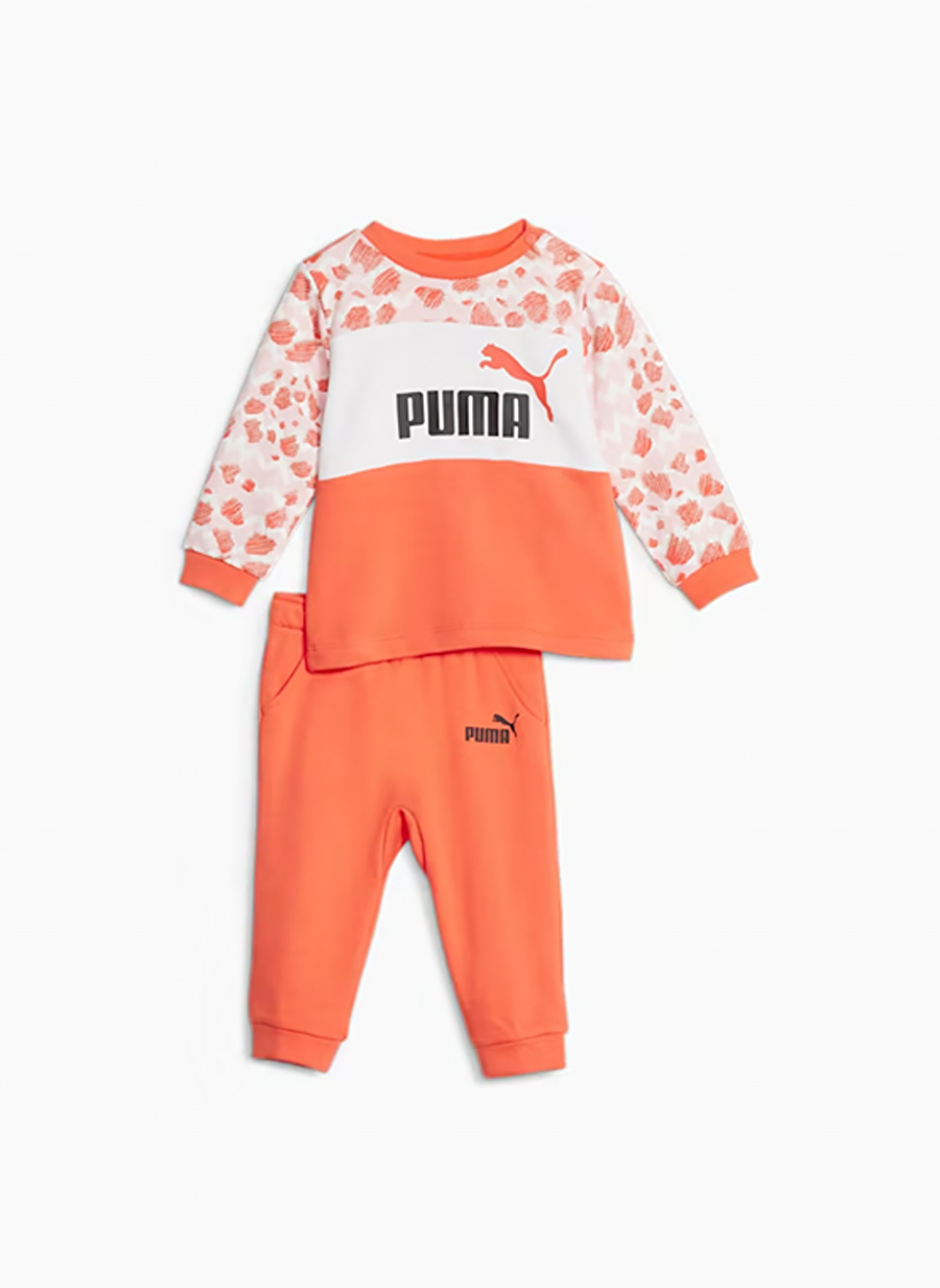 Puma Pembe Erkek Çocuk Fermuarlı Uzun Kollu Lastikli Düz Eşofman Takımı 67636860 ESS MIX MTCH Infants Jogge