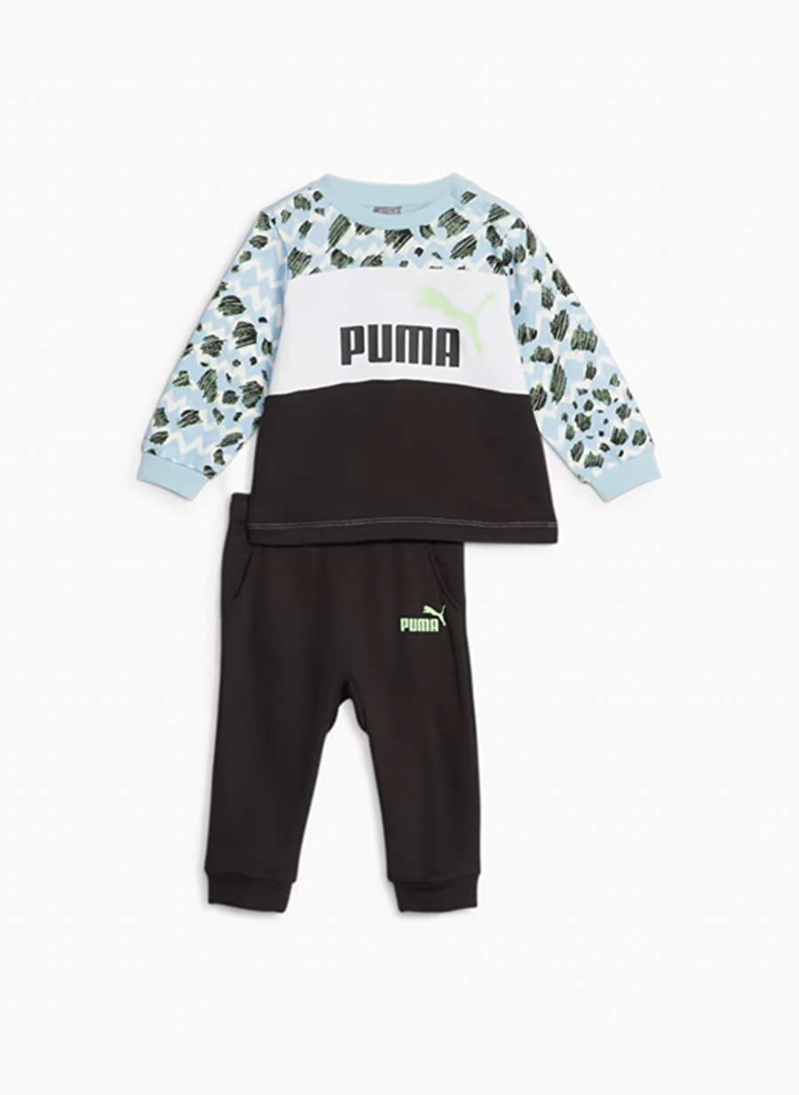 Puma Siyah Erkek Çocuk Fermuarlı Uzun Kollu Lastikli Düz Eşofman Takımı 67636801 ESS MIX MTCH Infants Jogge