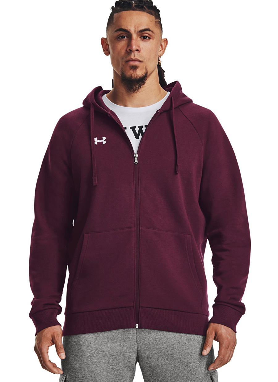 Under Armour Bordo Erkek Sweatshirt 1379767-600 UA Rival Fleece FZ Hood