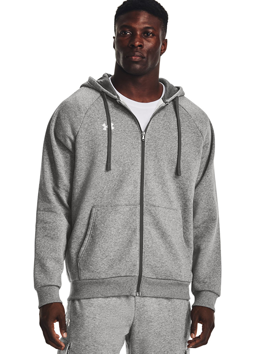 Under Armour Gri Erkek Sweatshirt 1379767-025 UA Rival Fleece FZ Hood