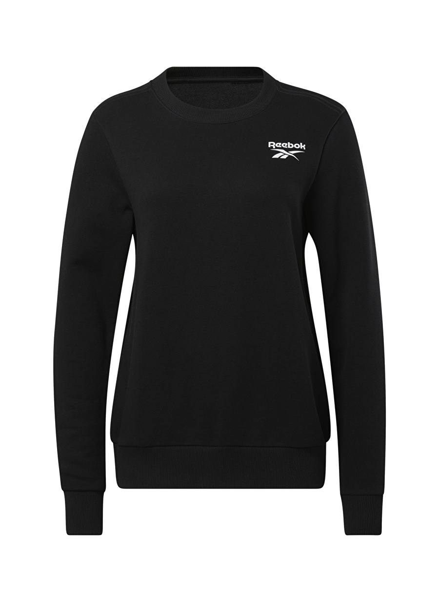 Reebok Siyah Kadın Yuvarlak Normal Düz Sweatshirt H54761 RI SL French Terry _2