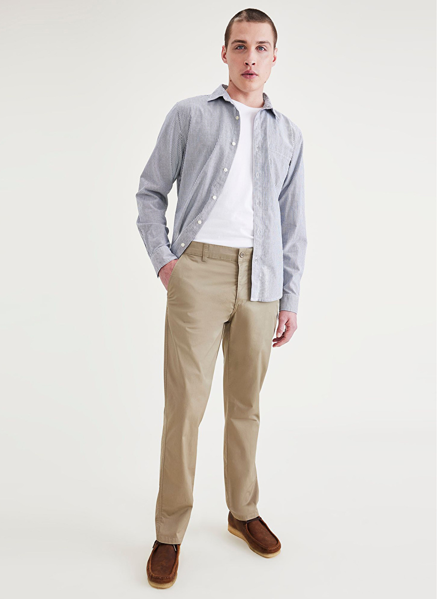 Dockers Normal Bel Slim Paça Slim Fit Bej Erkek Pantolon 79488-0172