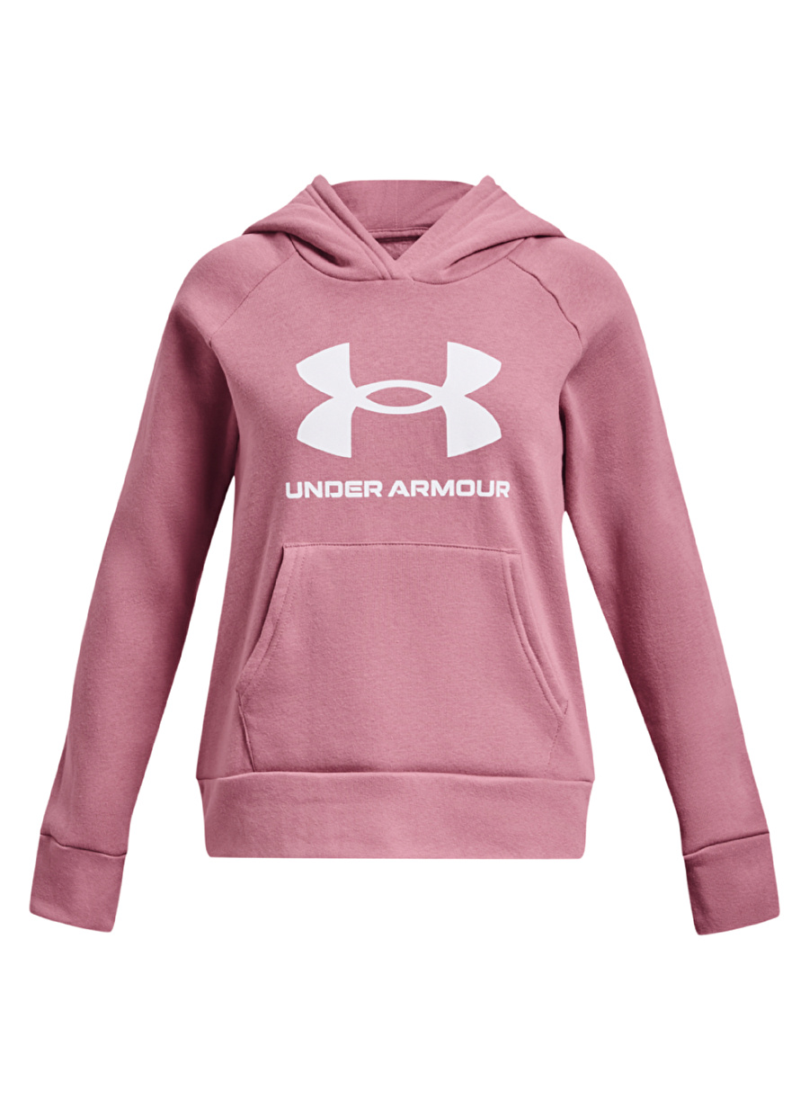 Under Armour Pembe Kız Çocuk Kapüşonlu Lastikli Bol Kesim Sweatshirt 1379615-697 UA Rival Fleece BL Hood