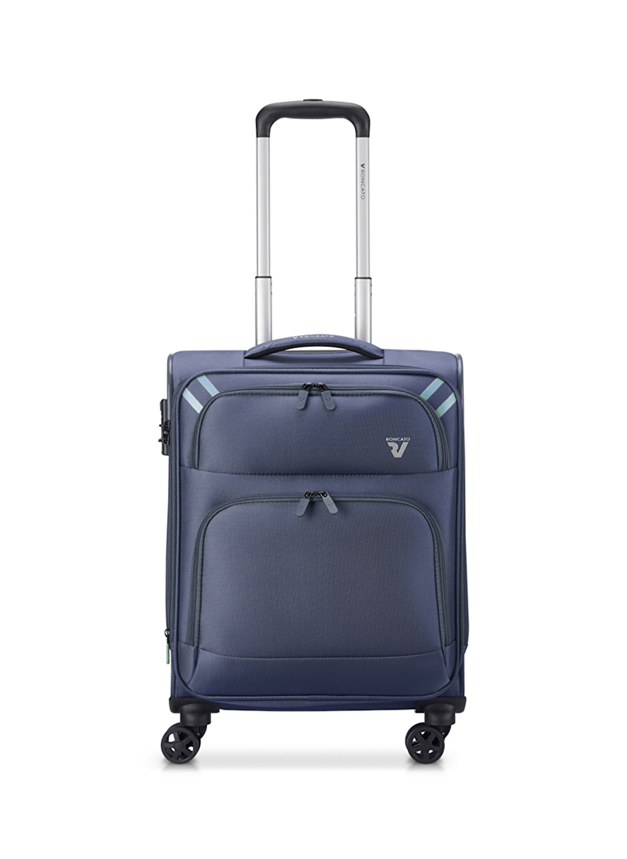 Roncato Lacivert Unisex 40x55x20 cm Kabin Boy Çekçekli Kumaş Valiz 41306323 RONCATO TWİN TROLLEY