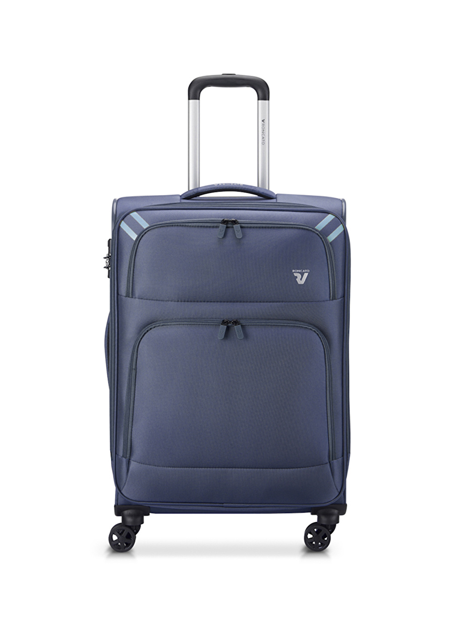 Roncato Lacivert Unisex 44x65x27 cm Orta Boy Çekçekli Kumaş Valiz 41306223 RONCATO TWİN TROLLEY