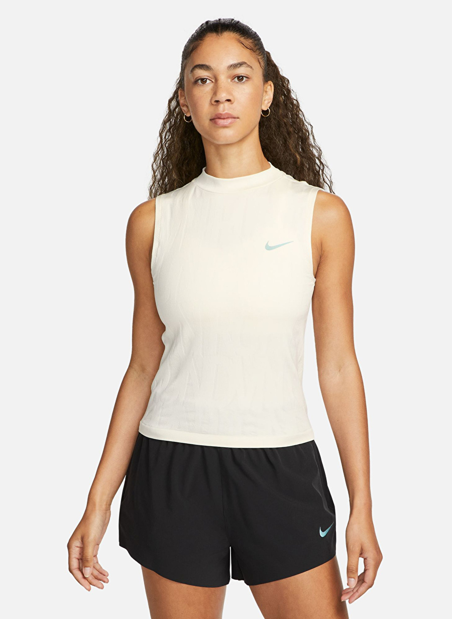 Nike Beyaz Kadın Yuvarlak Yaka Regular Fit Atlet FB7630-110 W NK RUN DVN ENG TANK