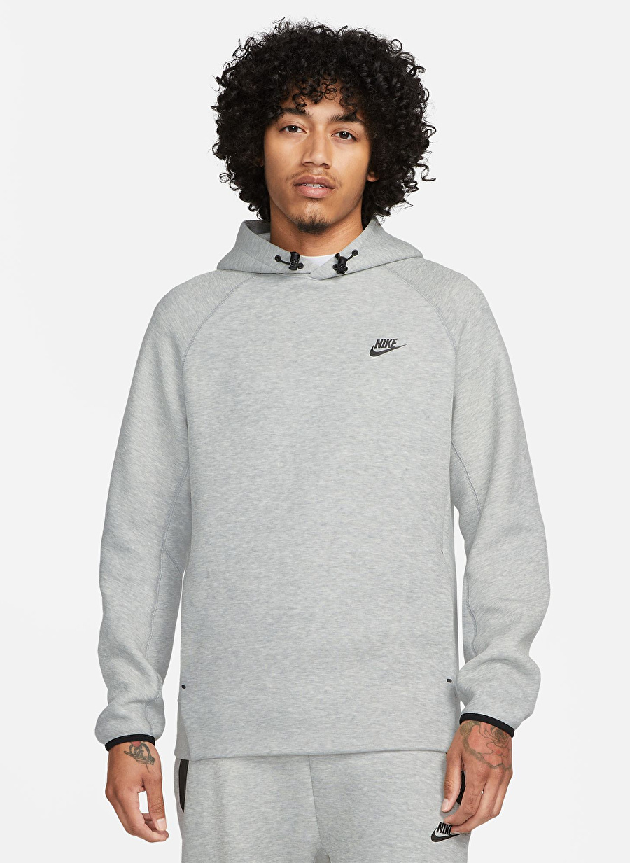 Nike Siyah - Gri - Gümüş Erkek Sweatshirt FB8016-063 M NK TCH FLC PO HOODIE