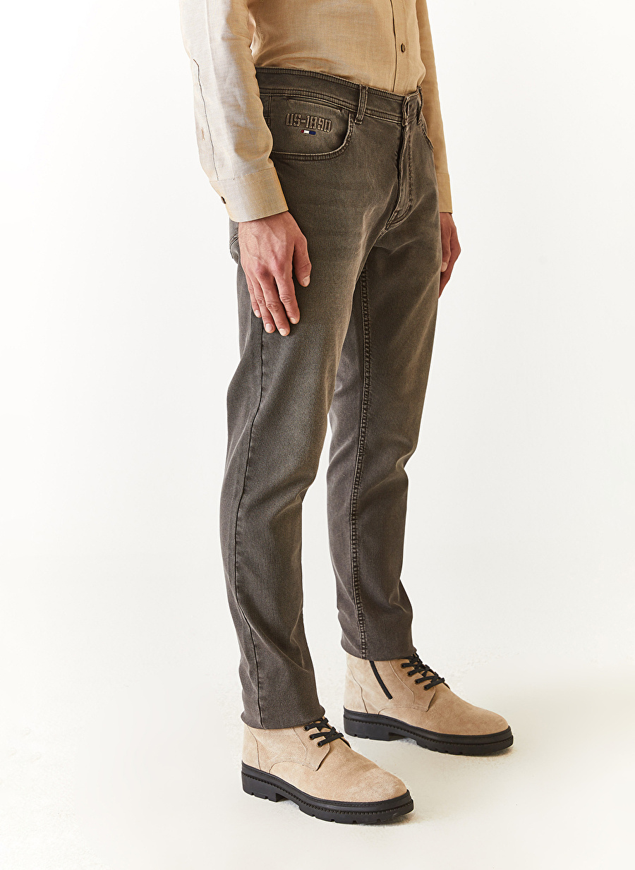 U.S. Polo Assn. Normal Bel Normal Paça Slim Fit Kahve Erkek Denim Pantolon CORD23K-BROWN