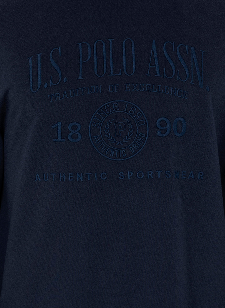 U.S. Polo Assn. Bisiklet Yaka Lacivert Erkek Sweatshırt HERLOS_5