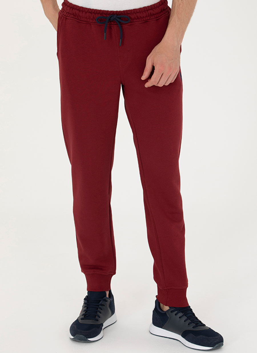 U.S. Polo Assn. Normal Bel Slim Fit Bordo Erkek Eşofman Altı HEROLDSK023_1