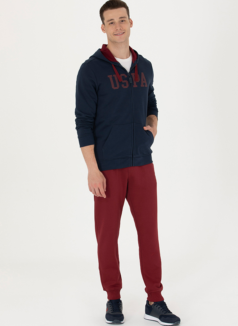 U.S. Polo Assn. Normal Bel Slim Fit Bordo Erkek Eşofman Altı HEROLDSK023_2